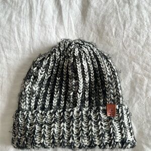 Black and White Knit Beanie